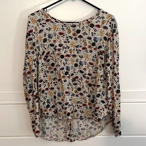 Floral Top with Button Up Back